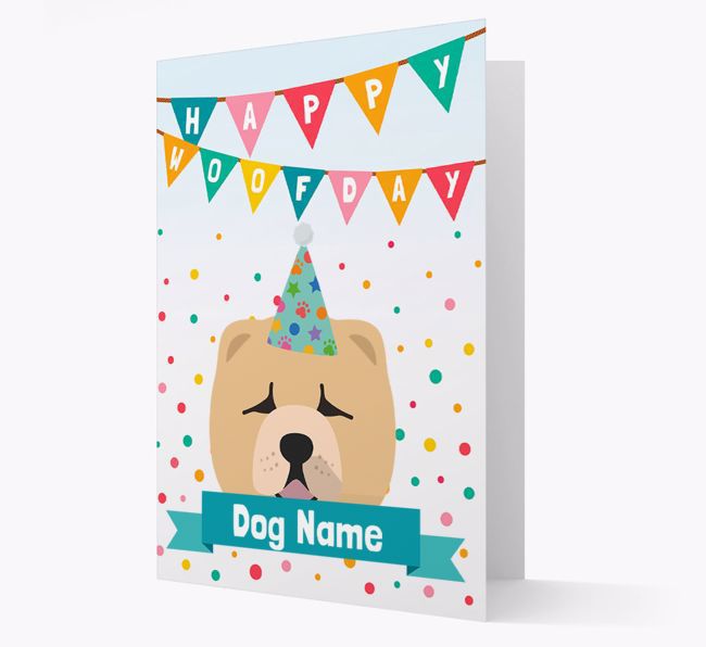 Personalised Card 'Happy Woofday {dogsName}' with {breedCommonName} Icon